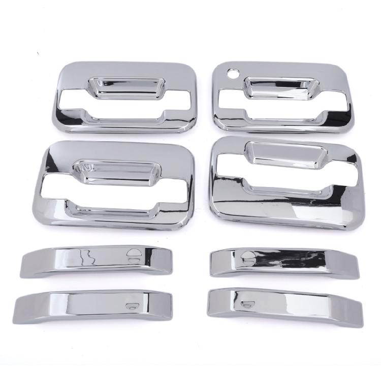 Silver Look Exterior Handle Trim Set, 4 Piece ABS Door Handle Covers for 2004-2014 Truck Door Area Update Daily