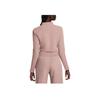 Nike Sportbekleidung Phoenix Plüsch Einfarbig Halbochgeschnittener Kragen Fleece Kurzarm T-Shirt Damen Tops Rauchgrau Purpurrot FN3620-208