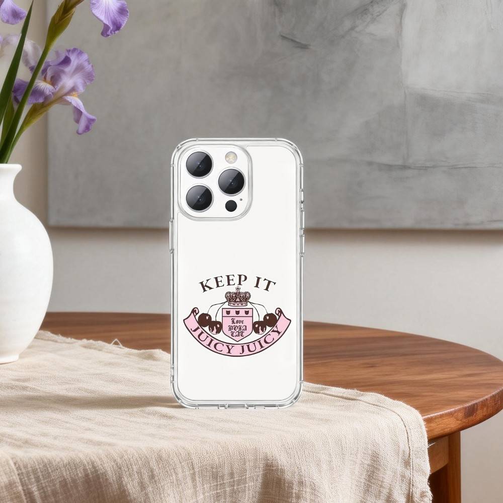 J-Juicy C-Couture ART Phone Case For iPhone17,16,15,14,13Pro Max,us,Soft Silicone Transparent Cover