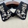 Fashion And Popular Embroidery Heavy Craftsmanship Beading Black And White Small Single Item Fake Collar