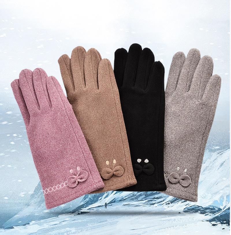 New Rabbit Fleece Warm Gloves Women'S Fall And Winter Outdoor Riding Windproof Padded Winter Cold Thickening Sports