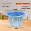 Fang Jia Jie 1750ml Disposable Round Takeout Containers with Blue Lids