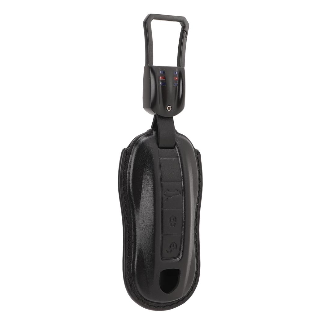 Car Key Case Cow Leather Key Fob Shell Protector Replacement for Cayenne Coupe 911 Panamera Taycan