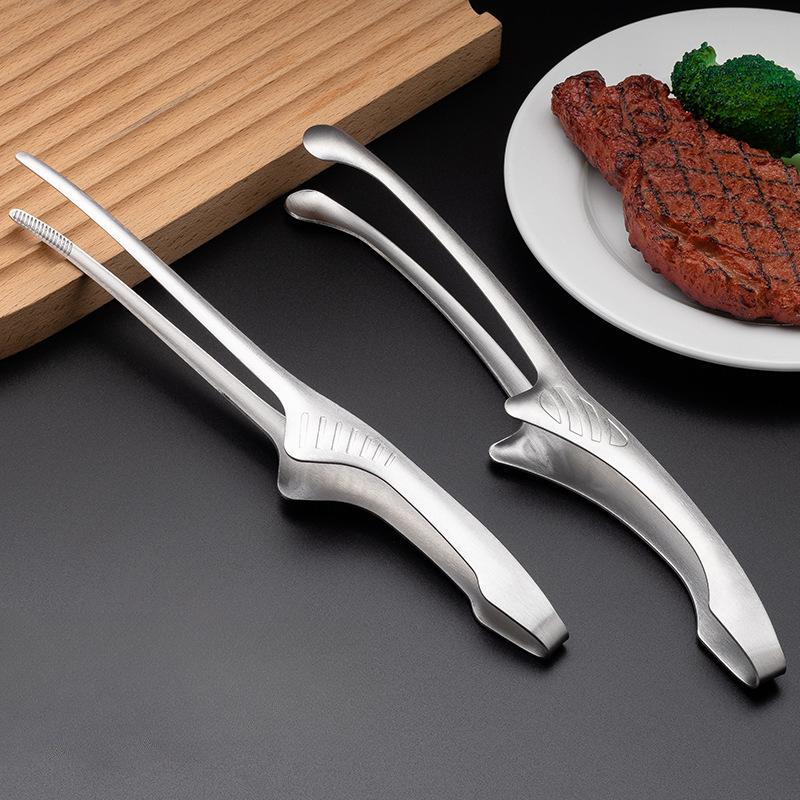 430 Stainless Steel, Korean Style Barbecue Clip, Stainless Steel Food Clip, Round Head Barbecue Clip, Pointed Meat Clip, Self-service Food Clip