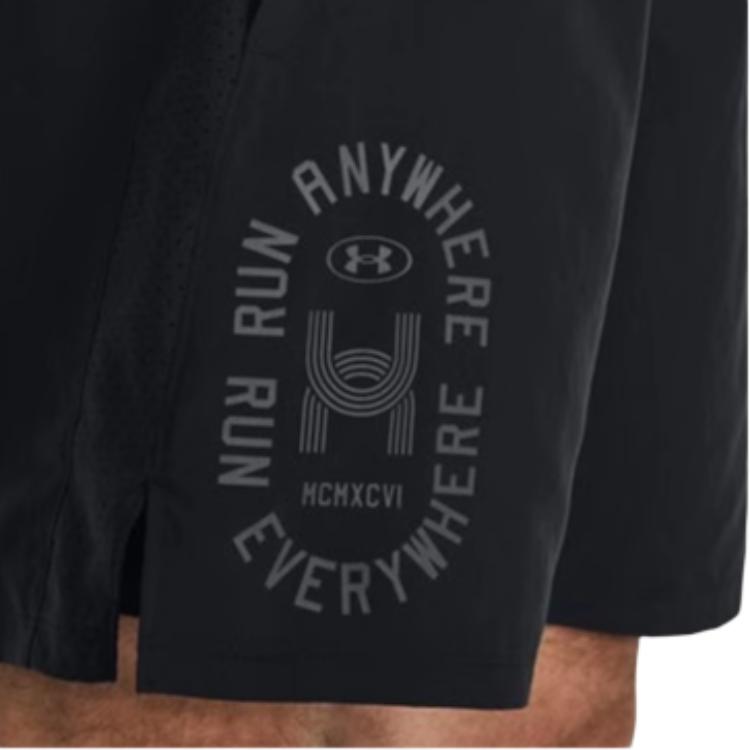 Under Armour Everywhere Letter Print Drawstring Running Shorts Men Shorts Black 1379294-001