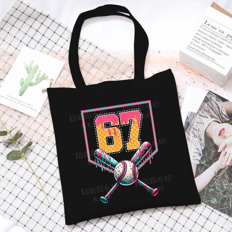 Baseball Drip Number 67 Player Or 67th Birthday Canvas Bag Shoulder Bag no size чёрный