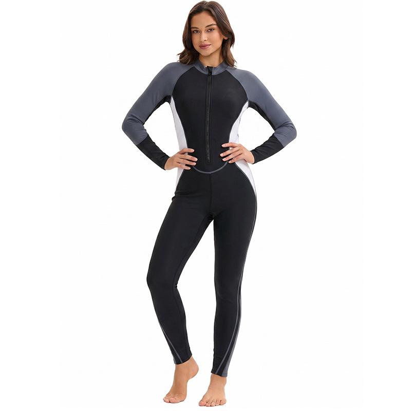 Middle Eastern New Long-Sleeve Pants One-Piece Swimsuit Women's Sports Tight Full Coverage Conservative Sun Protection Swimwear