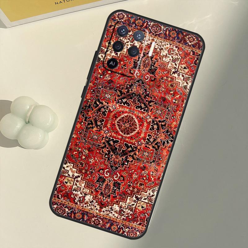 Covor persan cu model floral pentru OPPO A53 A53S 2020 A5 A9 A31 A52 A72 A94 A74 A54 A83 A91 A93 A16 A15 Coche din spate
