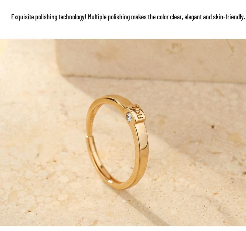 925 Sterling Silver You & Me Engraved Diamond Couple Rings - Unisex Personalized Design