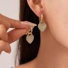 2026 New Exquisite Heart Crystal Drop Earrings for Women Luxury Gold Color Temperament Ear Buckle Wedding Jewelry Accessories