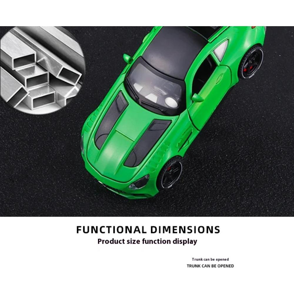1/32 Mercedes Benz AMG GTR Alloy Sports Car Diecast Metal Model Sound & Light Toy Car Central Control Ornaments Display Kid Gift