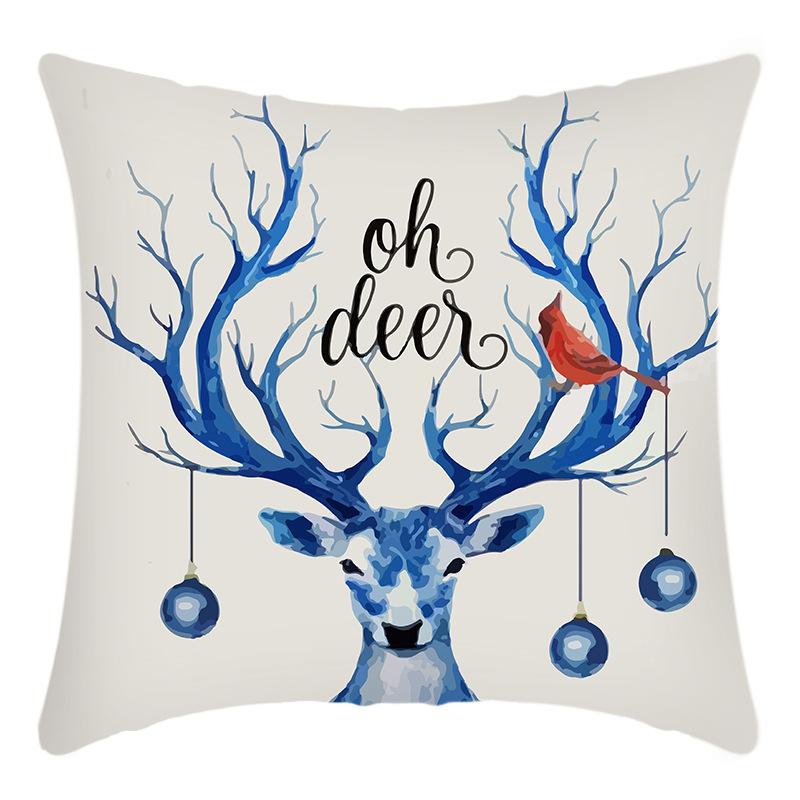 

Новая Рождественская наволочка Льняная с принтом Снеговик Санта Клаус Украшение дома Праздничная наволочка 45 * 45Cm pillowcase