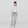 Loose Fit Round Neck Logo Print Short Casual Short Sleeve T-Shirt Women Tops LWT0102823RT00FK14000