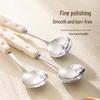 Cute Ceramic Handle Stainless Steel Spoon Set (2-Pack)