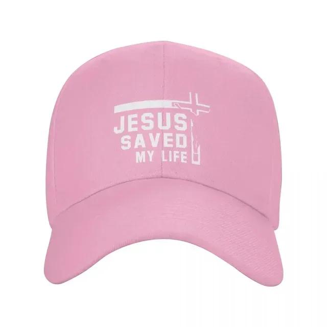 Klassisk unisex Jesus Saved My Life Baseballkeps Vuxen Kristus Religion Kristen Kors Justerbar pappa hatt Solskydd