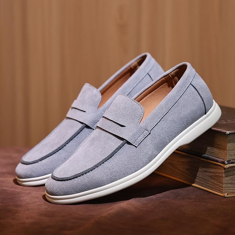 Men's Classic Retro Penny Loafers Moccasins Suede Leather Fashion Men Slip-on Casual Shoes Mens Party Outdoor Driving Flats