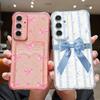 Bowknots Print Case For Samsung A57 A37 A17 S26 S25 S24 Ultra S23 S22 S21 FE A54 A15 A35 A55 A16 A26 A36 A56 5G Clear Card Slot Back Cover