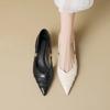 Fashion 2025 New Women's Mid Heels New Style Top Layer Sheepskin Hollow Out Design Leather Shoes Comfortable Soft Rubber Sole