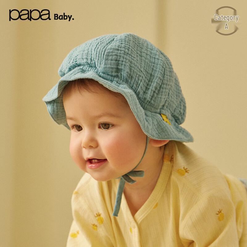 

Papa Baby Summer Cotton Seersucker Bucket Hat 46cm