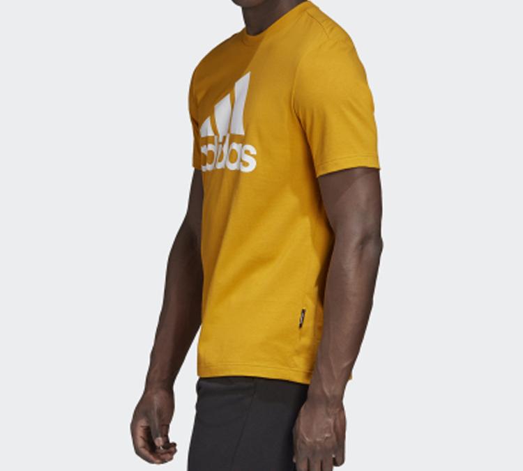 adidas T Shirts Men's Gold Crew Neck Moderate Straight Fit GC7347