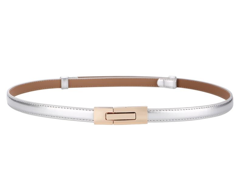 Dames Skinny Lederen Riem voor Jurk Verstelbare Elastische Dunne Taille Cincher met Legering Gesp voor Dames Bruidsjurk Decoratie 95cm white