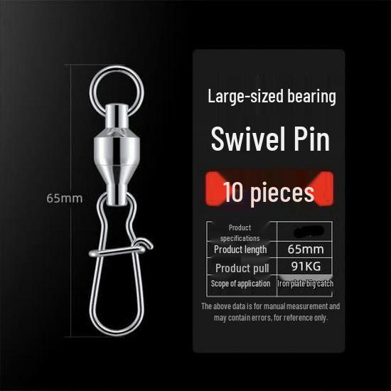 Large Size 304 Stainless Steel Bearing Ring Connector with Enhanced Pin for Fishing.