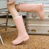 Fashion Mid Calf Rubber Boots Women Rain Shoes Waterproof Galoshes Woman Working Garden Rain Boots Puddle Water Shoes
