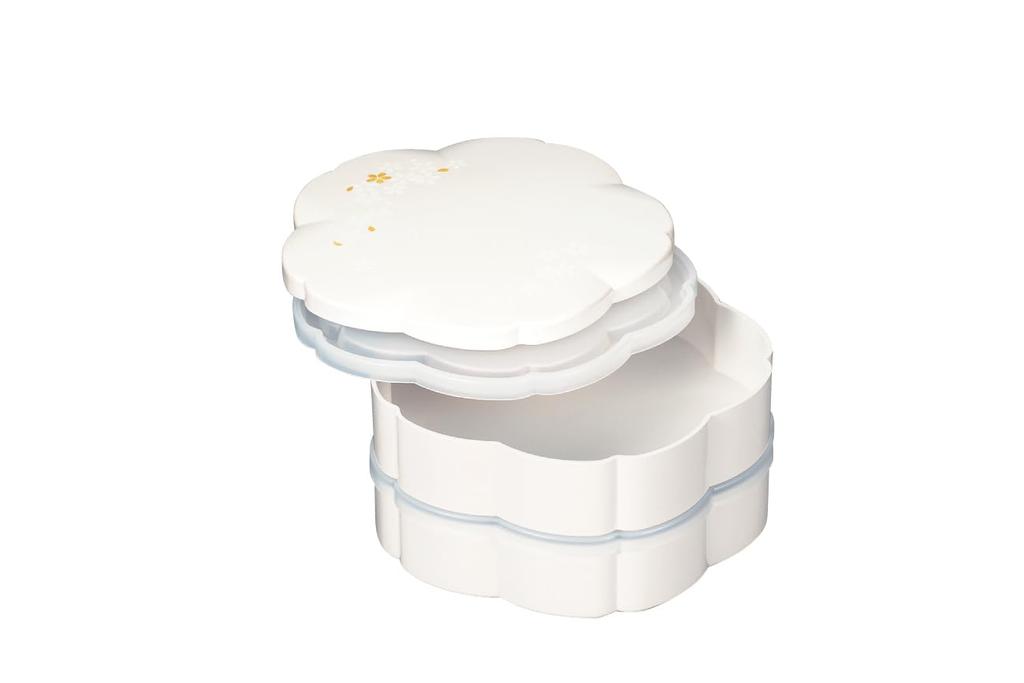 Tatsumiya Polarized Pearl Jubako Cherry Blossom Hors W15 D15 54840 Box, 19.0cm, Two-Tier d'oeuvres, Size Approx. H11.6cm