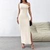 Women's Spring/Summer 2025 Sexy Socialite Asymmetric Off-Shoulder Long Dress