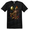 Skeleton Floral Design T Shirt Moonlight Nature Scene W/ Colorful Flowers Tee