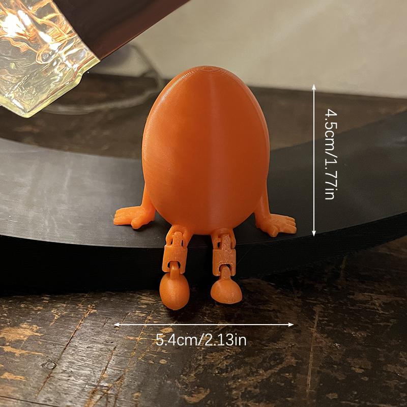 Articulated Bunny Egg Figurine Easter Decoration Movable Leg Joint Egg Statue Home Office Desktop Ornament And Gift