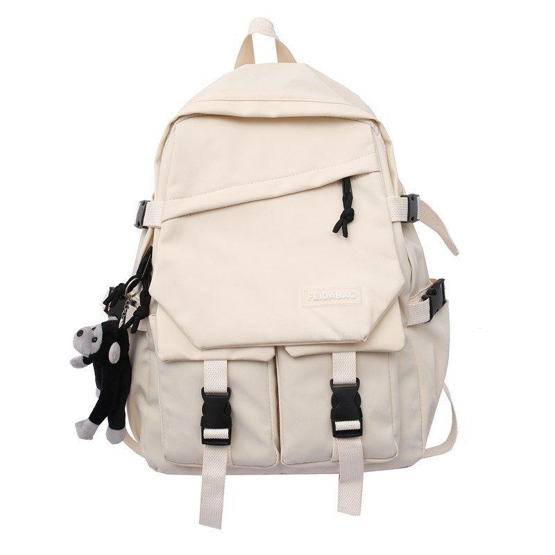 

Korean Version of New Large Capacity Student Backpack, Trendy and Cool Campus Backpack, Simple and Casual Travel Backpack белый