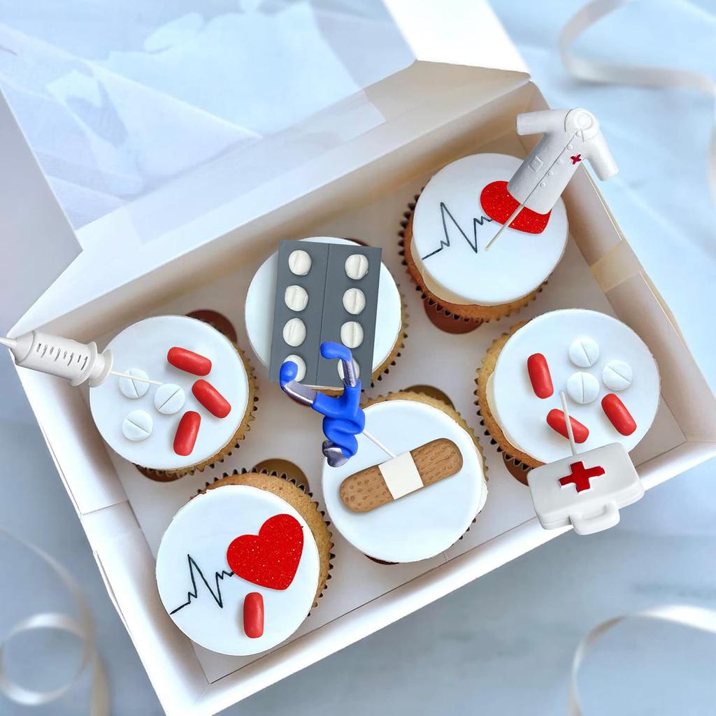 Nurse Cake Topper Nursing Cupcake Toppers Nurse Graduation Cake Decorations RN Theme Party Favors for Doctor Nurse Party Supplie