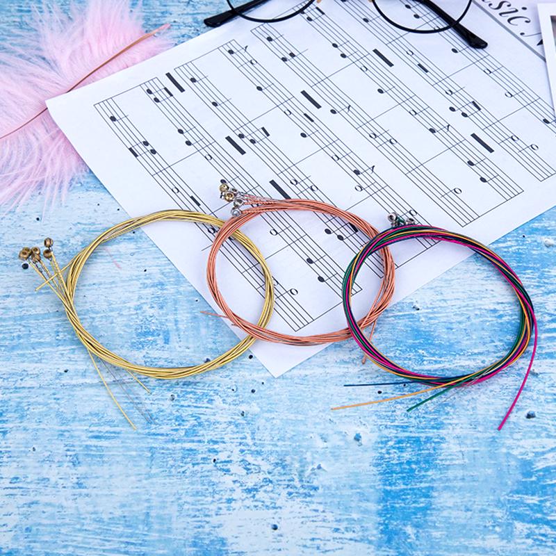 Folk Guitar 1-6 String Set, Brass And Red Copper Rust Resistant And Not Easily Broken, Independently Packaged String Accessories