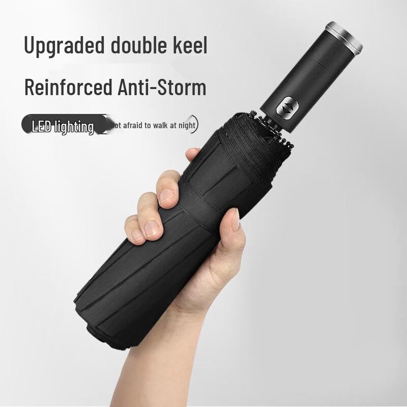 

Повністю автоматична всепогодна парасолька Червоний Лист зі світлодіодним підсвічуванням