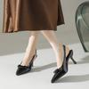 Pointed black temperament high heel bag head sandals shoes new spring and summer with skirt single shoes