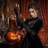 Gothic Long Nails Gloves Black Stretch Detachable Claw Nails Gloves  Stage Performance