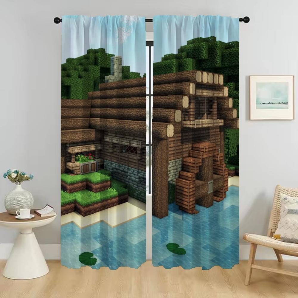 

Шторы Mine-crafts Blackout для комнаты, 2 панели, занавески для домашнего интерьера, украшения на Хэллоуин, тюль для спальни W132xH160cmx2pcs-CL