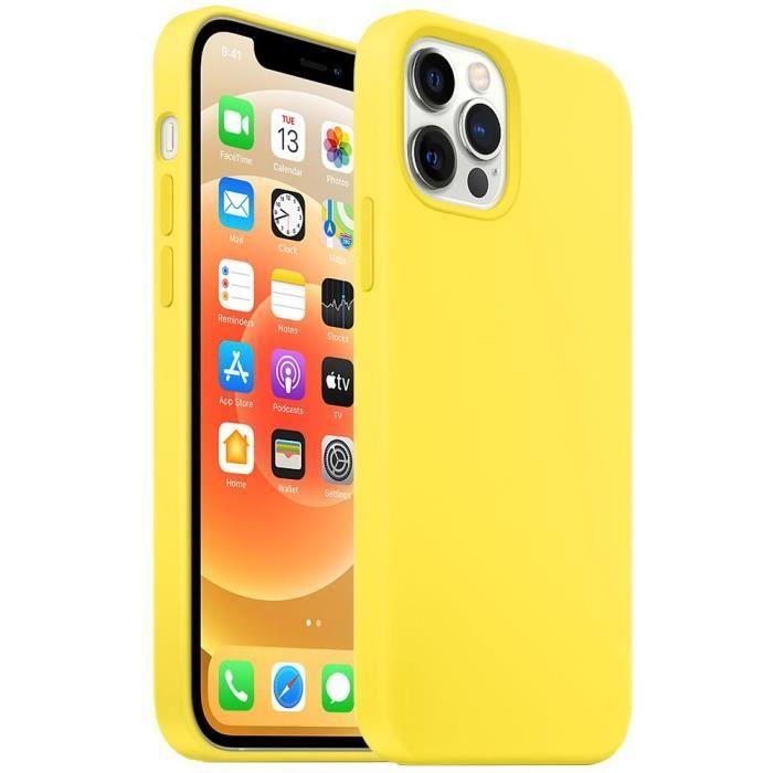 Coque pour iPhone 12 Mini - Premium - Antichoc - Anti-dérapante - Jaune - Souple