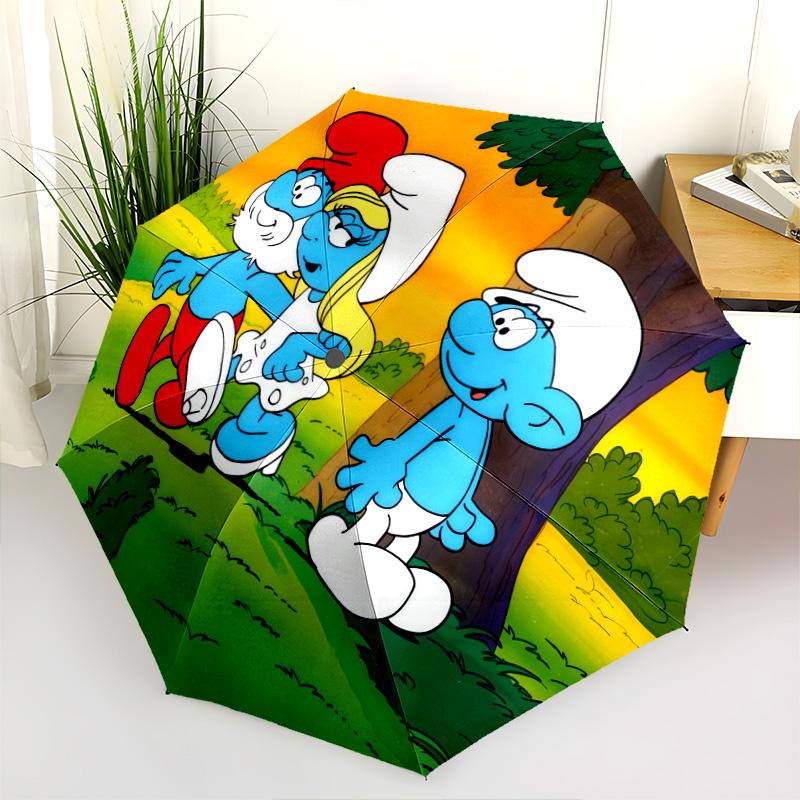 Smurfs Folding Umbrella Suitable For All Seasons Umbrella Umbrella Travel Umbrella Printing