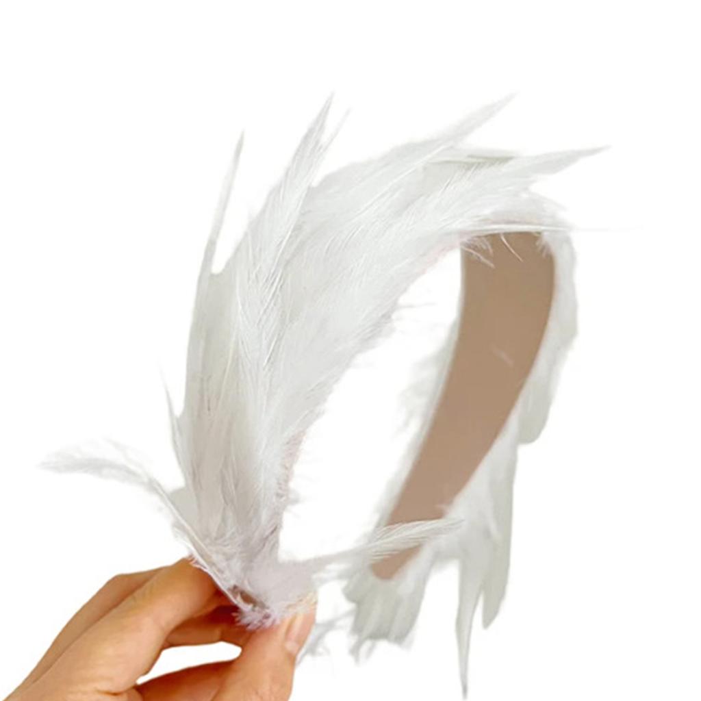 Tea Party Feather Fascinator Headband for Party Wedding Colorful Feather Fascinator Hair Hoop Cosplay Party Headdress