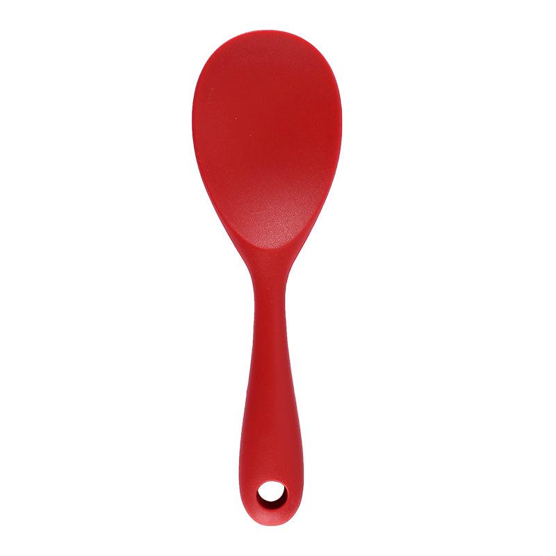 Silicone Kitchenware Set: Non-stick Spatula, Salad Spoon, Slotted Spoon, Rice Spoon, Flour Scoop, Strainer