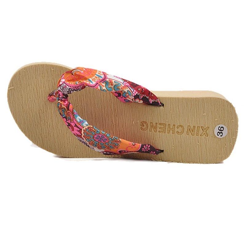 Elegant Women Summer Flip Flops Wedge Heeled Platforms With Comfortable Beach Shoes