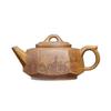 Hexagonal Sea View Yixing Zisha Teapot with Dragon Bone Gold Sand 