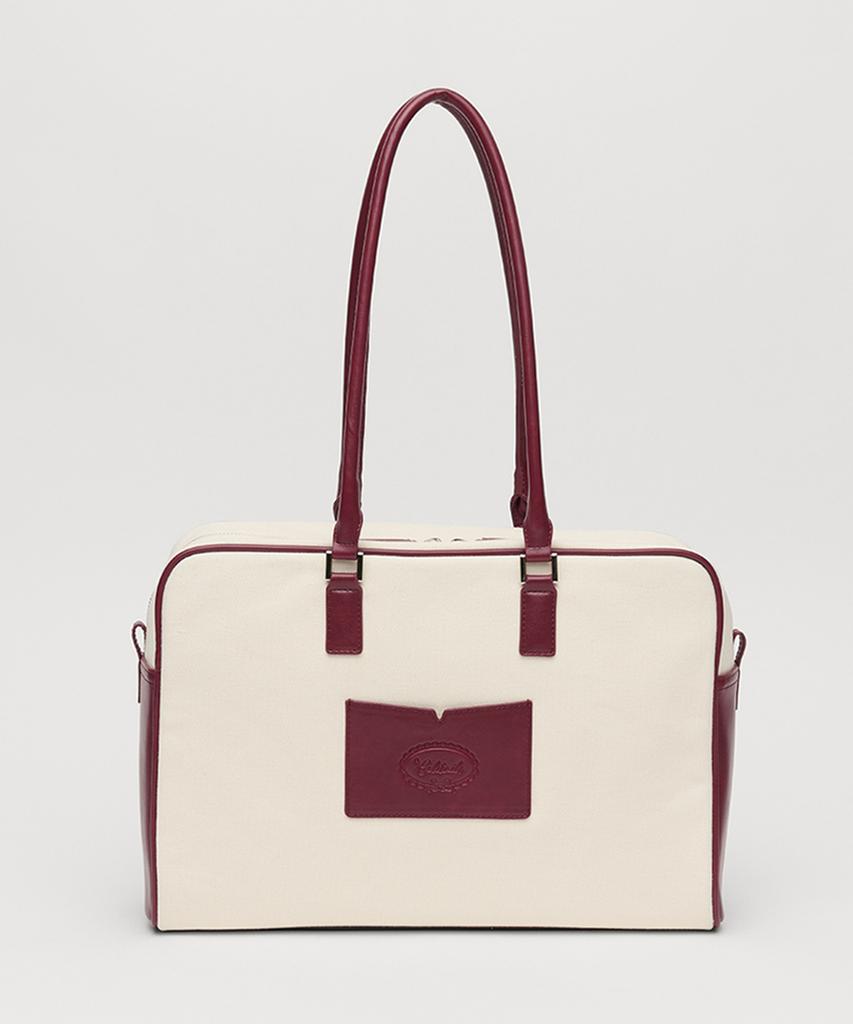 Celitails Ribbon Canvas Boston Bag_Ivory