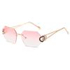 Borderless Sunglasses For Women'S Advanced Sense Of Uv Protection, Sun Protection, Sunshade, Big Face And Thin Sunglasses Tide