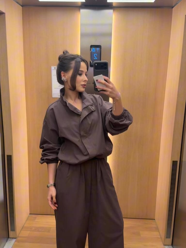 Neues lässiges Sportset für Damen, lockerer Cardigan mit Stehkragen und kurzem Reißverschluss + Hose mit weitem Bein