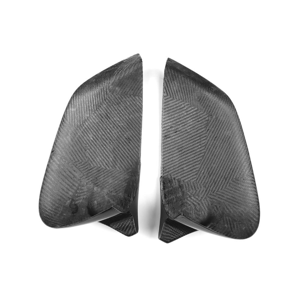 2Pcs Black Carbon Fiber Add-On Mirror Cap Cover Trim For Kia EV6 2022 2023 2024