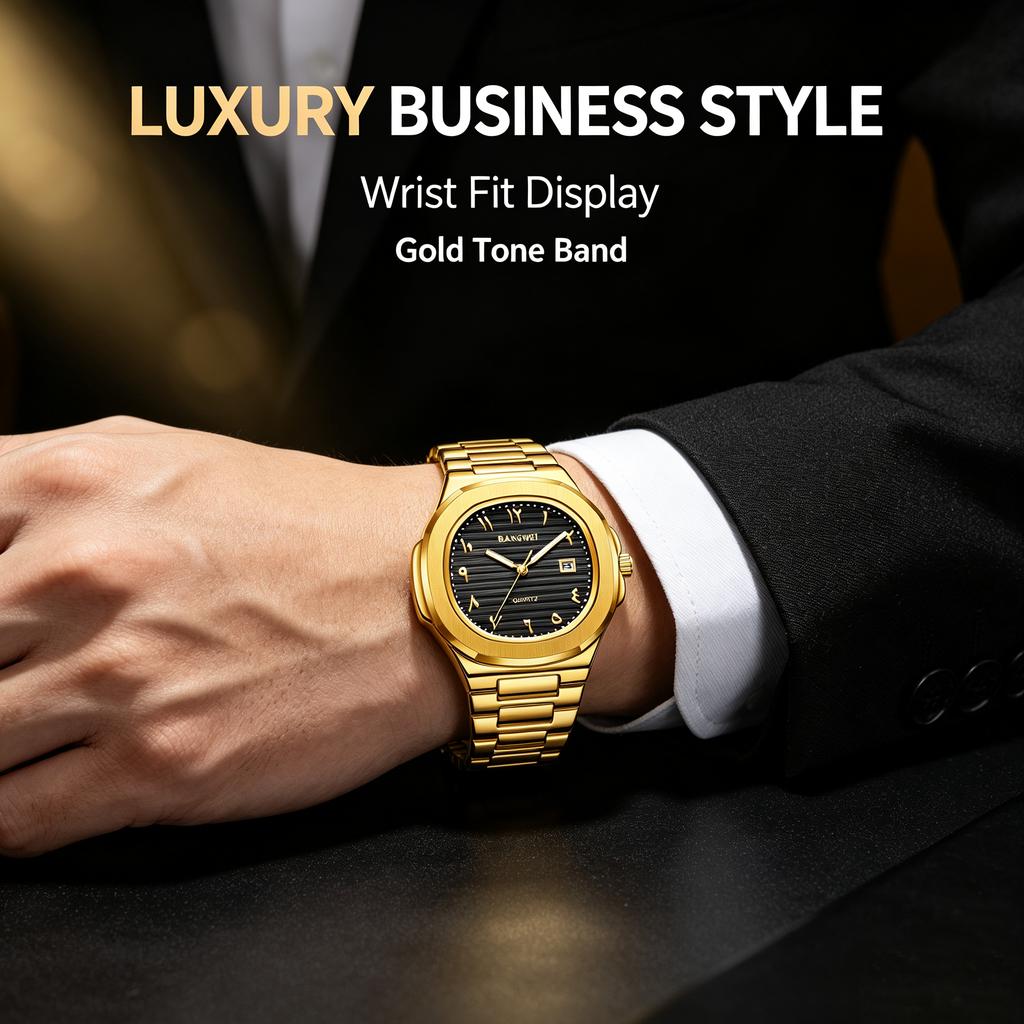 New Luxury Men Quartz Watches 30M Waterproof Automatic Date Watch Man Stainless Steel Sport Chronograph Watch for Men Clock