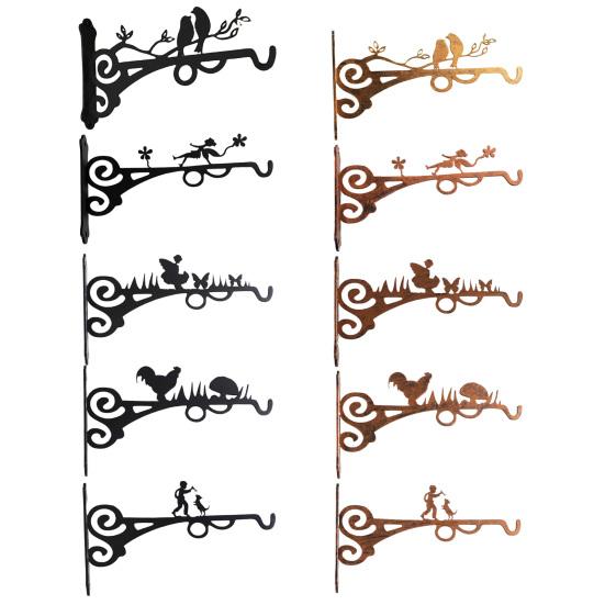 Wall Plant Hanger Metal Coated Wall-mounted Hook Rust-Proof Indoor Outdoor Bracket